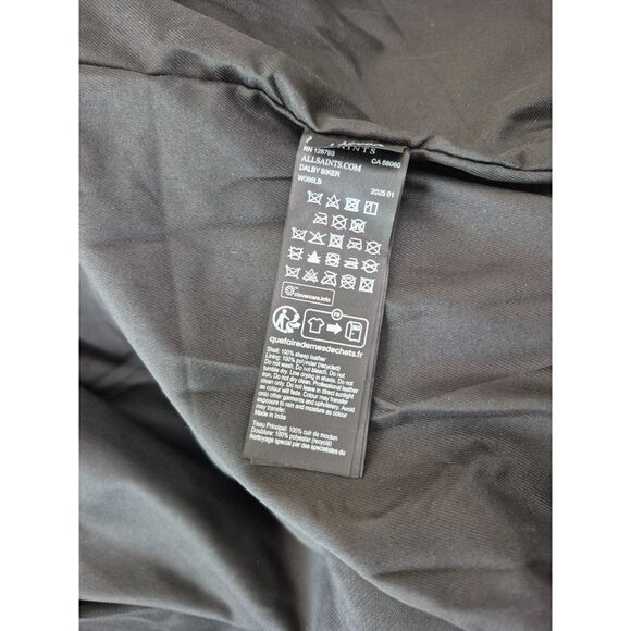 ALLSAINTS Dalby Black Leather Biker Jacket Women’s Size 10 US All Saints - Picture 7 of 7